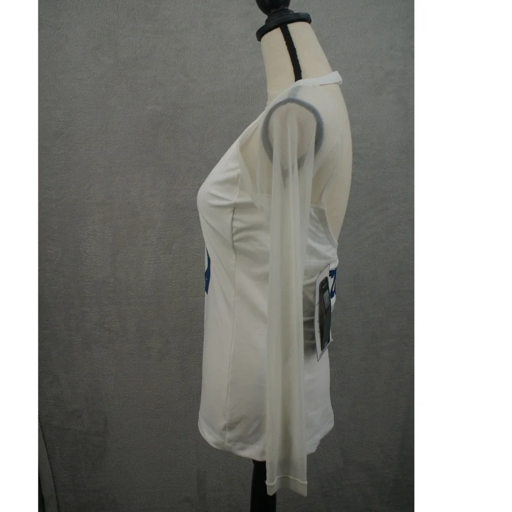 NFL Team Apparel Indianapolis Colts White Mesh Sleeve Open Back Top Medium NWT